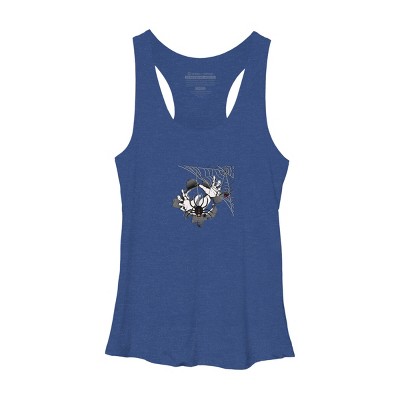 Women's Design By Humans Halloween theme T-shirt.Spider web By bambino Racerback Tank Top