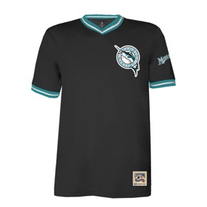 MLB Miami Marlins Men's TC Poly V-Neck Mesh Jersey - S : Target