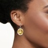 Ross-Simons Italian Replica Lira Bee Coin Drop Earrings in Sterling Silver and 18kt Gold Over Sterling - 2 of 4