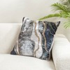 Saro Lifestyle Luxurious Embroidered Velvet Swirl Pillow Cover, 20"x20", Gray - 4 of 4