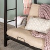 Twin Over Futon Analise Kids' Metal Bunk Bed Black - Saracina Home: Built-In Ladder & Guard Rails, No Box Spring Needed - 3 of 4