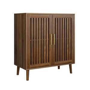 CLIHOME Sideboard Buffet Cabinet with Storage, Farmhouse Buffet Cabinet with Louvered Doors, Wood Coffee Bar Storage Cabinet - 1 of 4