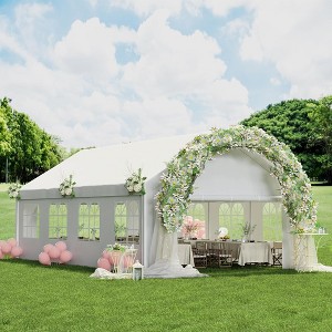 Outdoor Tent,  Waterproof, Windproof and UV Resistant, with Removable Side Walls, for Weddings, Birthday Parties, Carports, White - 1 of 4
