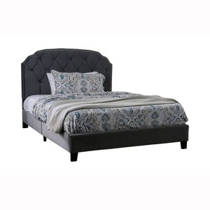 Serena Tufted Upholstered Eastern King Bed Gray - miBasics