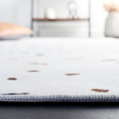 Rectangular Black Synthetic Hand-Knotted Washable Rug