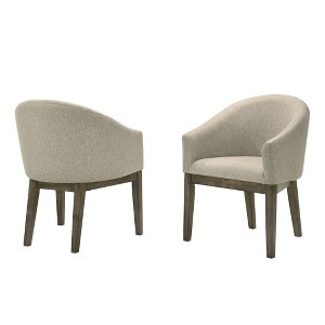 Best Master Furniture,Upholstered Barrel-Style Dining Chairs, Set of 2, Reclaimed Weather Grey - 1 of 4