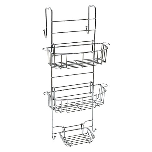 Shower Caddy Hanging Shelf with Hooks Suction Cups Stainless Steel Hanging  Door Shower Rack Rustproof Hanging