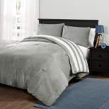 Plush Stripe Comforter Set Gray - Lush Décor