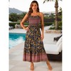 INSPIRE CHIC Women's Summer Spaghetti Strap A-Line Flowy Smocked Midi Boho Floral Sundresses - 3 of 4