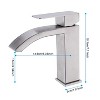 Kumasinova Waterfall Bathroom Faucet 1 Hole,Single Handle Bathroom Faucets with Pop-Up Drain,Stainless Steel Bathroom Sink Faucet for Bathroom Sink - 3 of 4