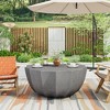 35" Modern Round Outdoor Coffee Table - Durable MgO Cement Design for Patio, Garden & Living Room -- Frevyn - 2 of 4