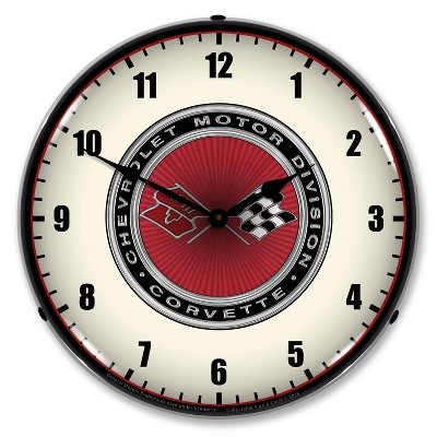 Collectable Sign & Clock | C3 Corvette 68-82 LED Wall Clock Retro/Vintage, Lighted