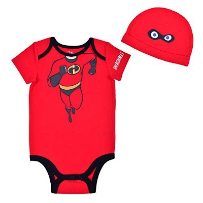 Disney Baby Boy's The Incredibles Bodysuit Creeper With Character Cap ...