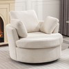 Oversize Round Swivel Chair Cozy Club 360 degrees Swivel Sofa with 3 Pillows Fabric for Living Room Lounge Hotel 40.2D X 42.1W X 34.3H Inch - 2 of 4