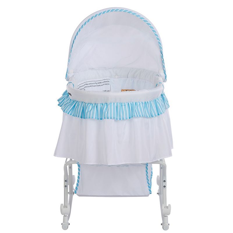 Dream On Me JPMA Certified Lacy Portable 2-in-1 Bassinet & Cradle, Blue/White, 5 of 8
