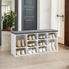 Stylish Shoe Bench with Cushioned Seat and 10 Compartments - Versatile Storage Solution for Entryway and Bedroom - 2 of 4