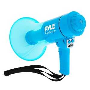 Pyle PMP66WLT Portable Waterproof Indoor Outdoor 40 Watt Max Ergonomic Megaphone Bullhorn Speaker with LED Light and Siren Alarm - 1 of 4