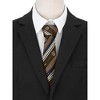 INSPIRE CHIC Men's Stripe Print Self-Tied Crown Flowers and Anchor Necktie for Graduation School Uniform College 1 Pc - 4 of 4
