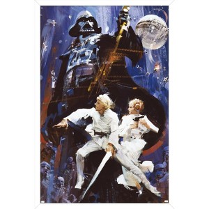Trends International Star Wars: A New Hope - Illustrated One Sheet Framed Wall Poster Prints - 1 of 4
