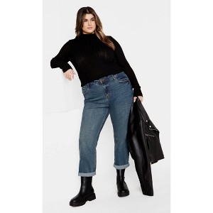 Women's Plus Size Harley Fit Amira Straight Jean - mid denim | CITY CHIC - 1 of 4