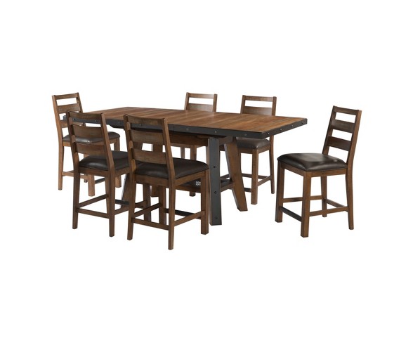 Taos Trestle Base Gathering Height Table Brown - Intercon