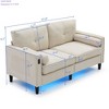 NicBex Loveseat Sofa with 2 USB Ports & 2 Side Pockets Modern Upholstered Linen Fabric 2 Seater Couch for Living Room,Apartment - 3 of 4