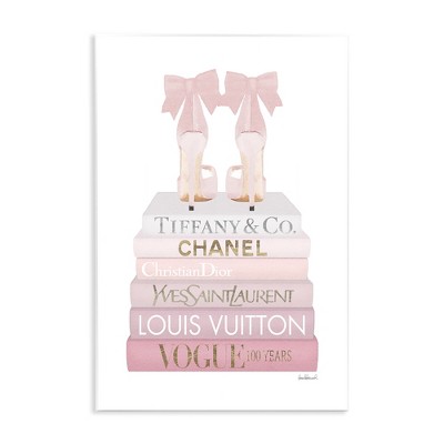 Stupell Industries Chic Shoes Glam Bookstack, 13" x 19"