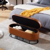 NicBex Ottoman with Storage Bench Storage Organizer Oval Storage Bench End of Bed for Entryway Bathroom Bedroom - image 3 of 4