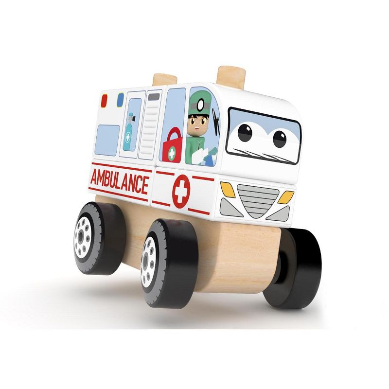 J’adore Ambulance Wooden Stacking Toy, 1 of 4