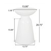 VisioGear Patio End Tables, 20.75 Inch Outdoor Flared Shaped End Table, Patio End Table with Round Base for Balcony Porch Pool, White, 15"*15"*20.75" - 2 of 4