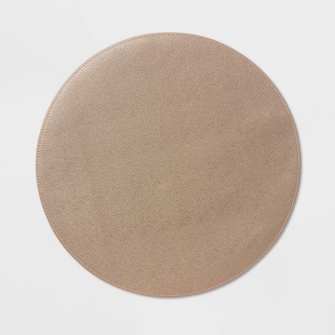 15 Round Pebble Faux Leather Charger Bronze - Threshold™ : Target