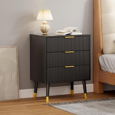 Garvee 3-Drawer Metal Dresser with Polished Finish, Space-Saving Modern Organizer for Bedroom, Living Room, Hallway – 28.5" x 23.6" x 15.4"