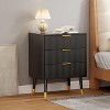 Garvee 3-Drawer Metal Dresser with Polished Finish, Space-Saving Modern Organizer for Bedroom, Living Room, Hallway – 28.5" x 23.6" x 15.4" - 3 of 4