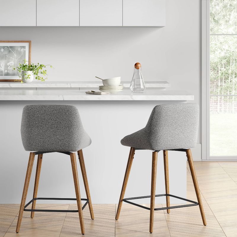 Timo Swivel Counter Height Barstool with Wood - Threshold™, 3 of 12