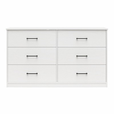 Ameriwood Home BrEZ Build Collection Pearce Wide 6 Drawer Dresser, White