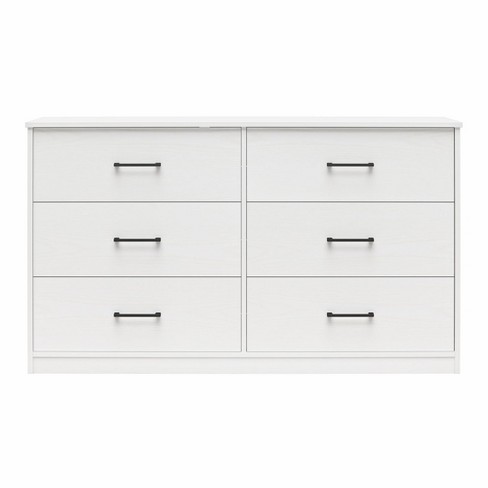 Ameriwood Home BrEZ Build Collection Pearce Wide 6 Drawer Dresser White