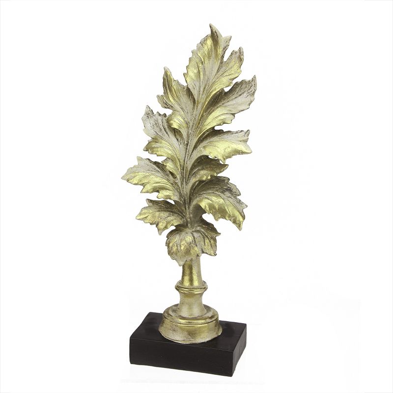 Northlight 15" Rich Elegance Distressed Gold Leaf Finial with Black Base Christmas Decoration, 1 of 2