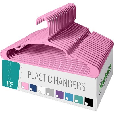 Paaaawaters Clothes Hangers Plastic 100 Pack For Adults - Plastic Hangers, The Perfect Coat Hanger