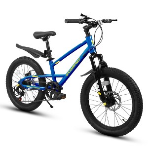 Whisen 20 inch Mountain Kids Bike for Boys & Girls, Ages 6-12, 7-Speed with Front Suspension - 1 of 4