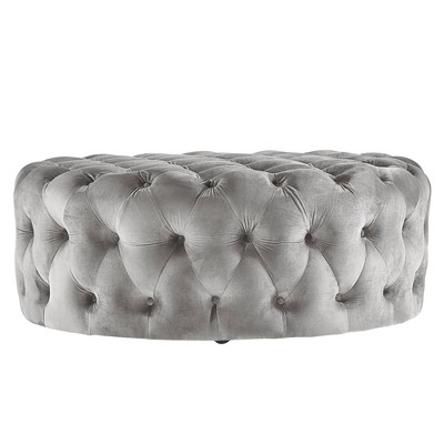 Round velvet store tufted ottoman