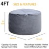 4 Ft Large Bean Bag Chairs for Adults/Teens with Shredded Foam Filling, Comfy Bean Bag Sofa with Filler Included, Soft Velvet Fabric Beanbags,4 Foot - 3 of 4