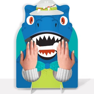 Big Dot of Happiness Roar Dinosaur - Dino Mite Baby Shower or Birthday Activity - 2 Player Build-A-Face Party Game - 1 of 4