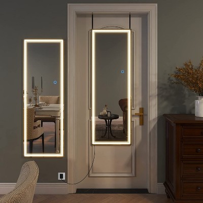 Artus Led Full-length Dimmable Mirror With Over-the-door Lighting, 2 ...