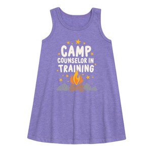 Girls' - Instant Message - Camp Counselor In Training Graphic Sleeveless Aline Dress - 1 of 4