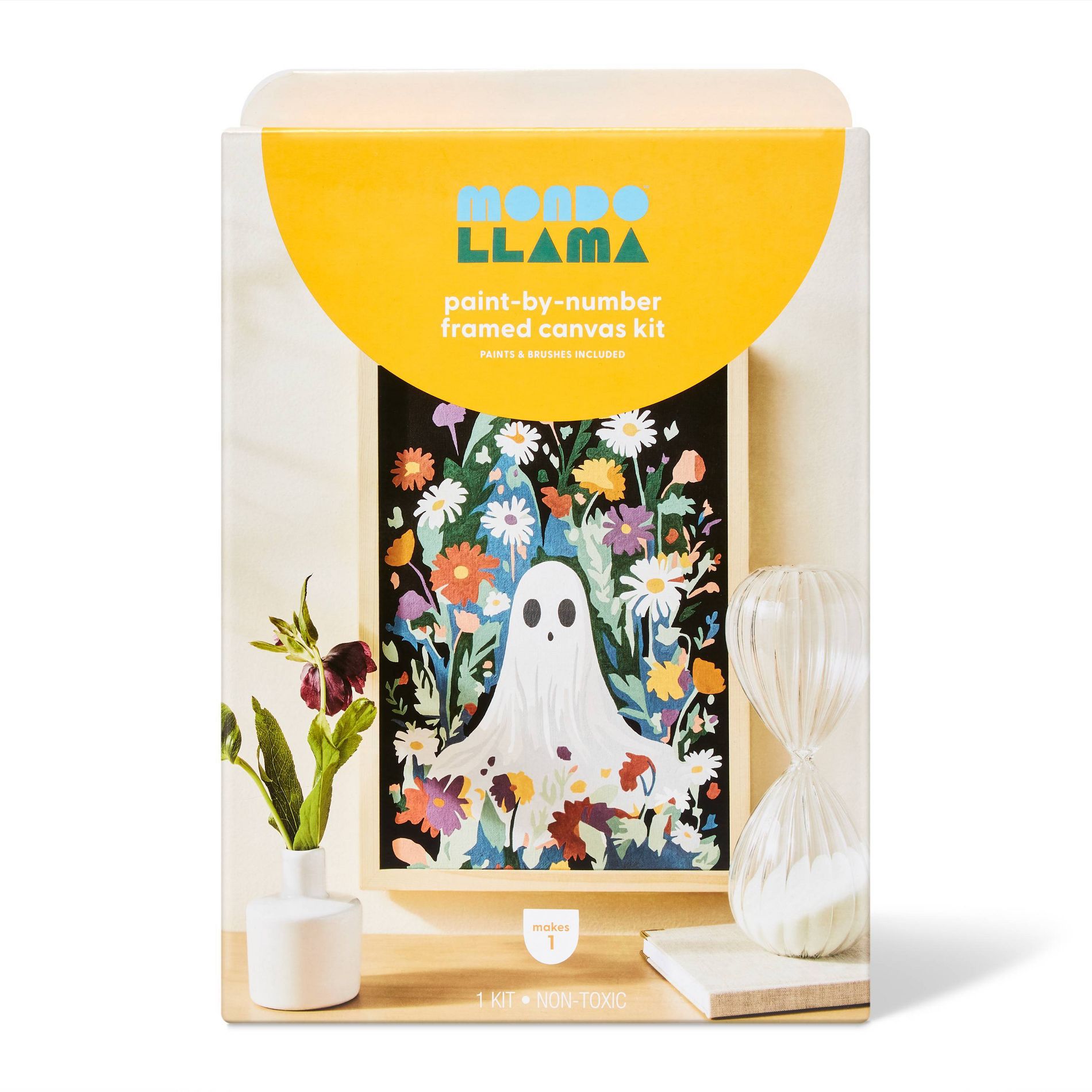 Halloween Craft Floral Ghost Paint-by-Number Kit - Mondo Llama™