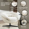 Lyngins Ergonomic Office Chair – Modern 360° Swivel Chair with Removable Cushion, Chenille Upholstery, Black Metal Base, Round Home Office Desk Chair - 2 of 4