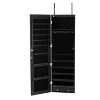 Tangkula Lockable Wall Door Mount Storage Organizer Jewelry Cabinet w/Mirror Light - 4 of 4