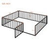 CAVINAS Kids Montessori Bed with Door,Versatile Metal Floor Bed with Fence,Twin/Full/Queen Size Toddler Bed for Bedroom Playroom,Black/White/Pink - 3 of 4