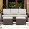 Buenhomino Elegant 3-Piece Outdoor Set – Sofa & 2 Ottomans, Handwoven Wicker, Steel Frame, Weather-Resistant Cushions for Patio & Balcony - 3 of 4