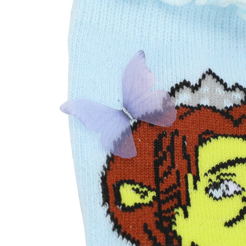 Shrek Fiona & Butterflies Women's Blue Casual Crew Socks, 4 of 7